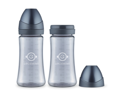 TwinPack 300mL Dark-Series Feeding Bottle (No Teats)