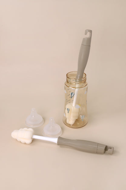 All In One Foam Brush for Bottle & Teat (4pcs, Mocha)