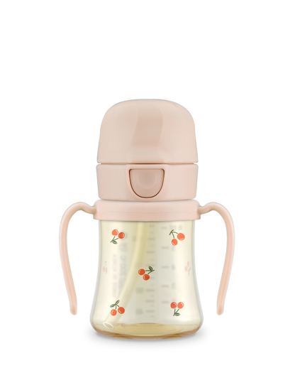 PPSU Cherrish Straw Cup 2.0 - Sweet Peach (200mL/300mL)