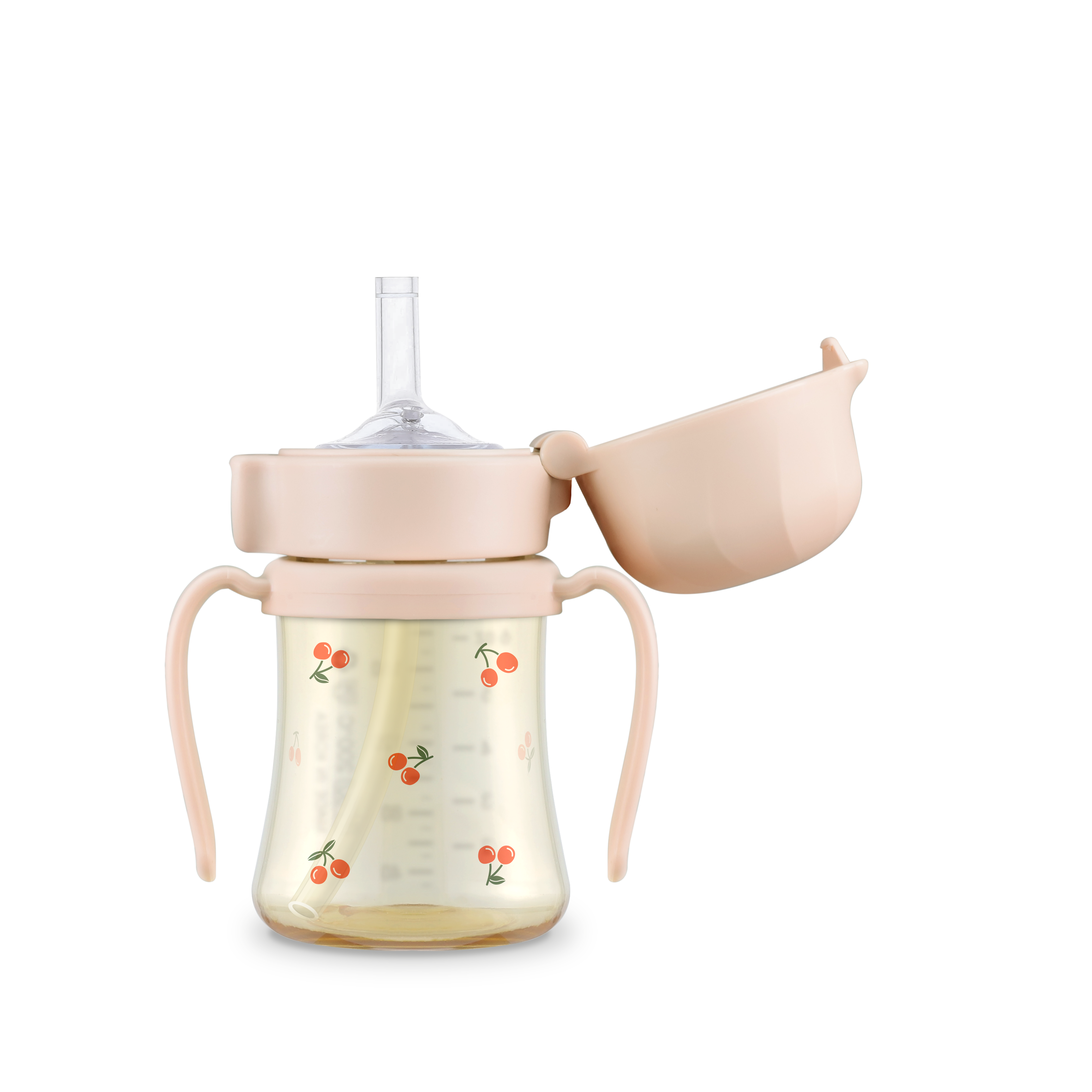 PPSU Cherrish Straw Cup 2.0 - Sweet Peach (200mL/300mL)