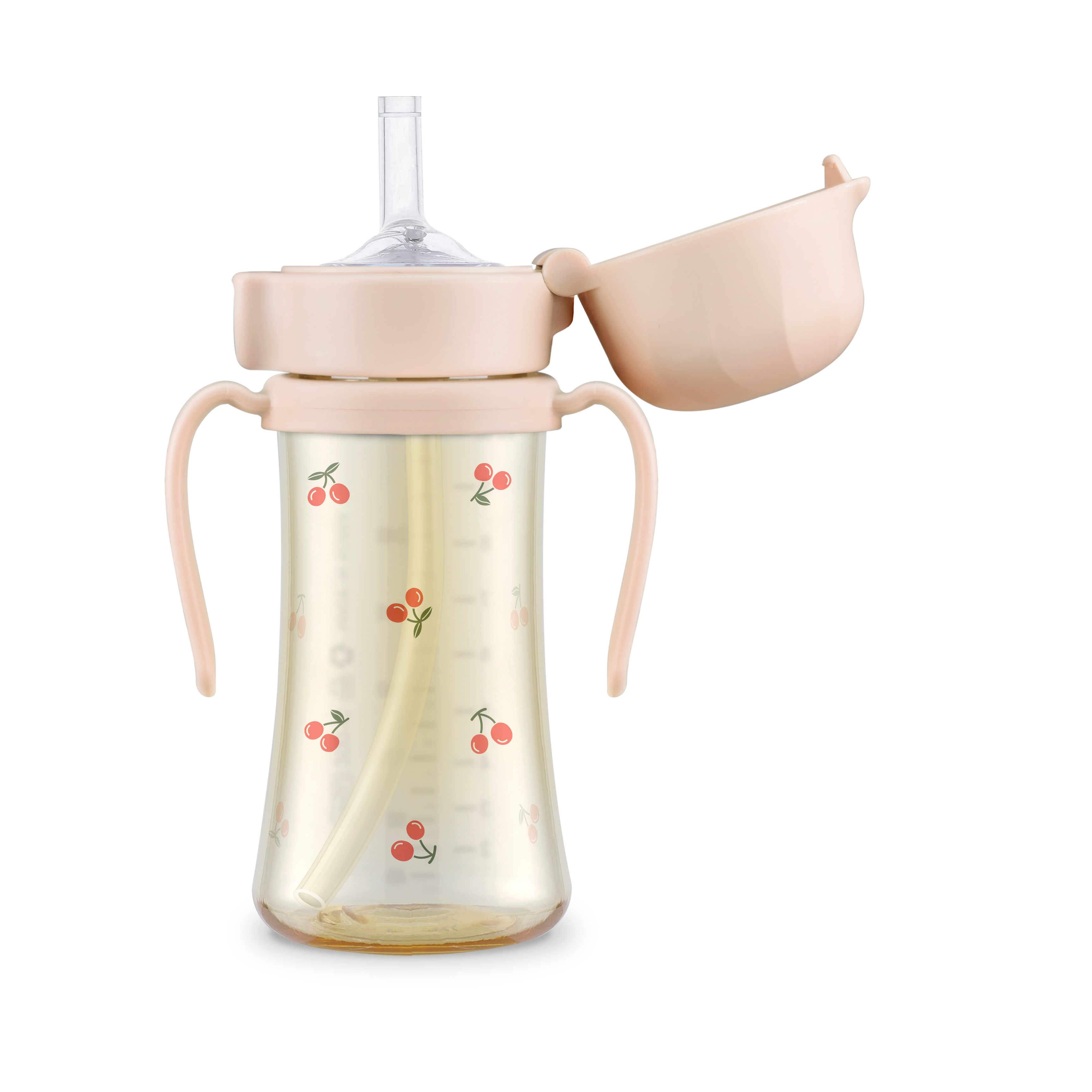 PPSU Cherrish Straw Cup 2.0 - Sweet Peach (200mL/300mL)