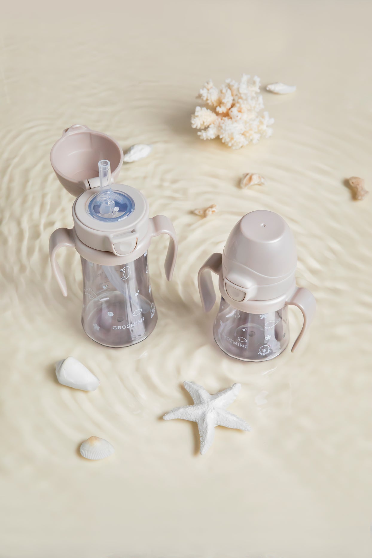 PPSU Ocean Beige Straw Cup (200mL/300mL)