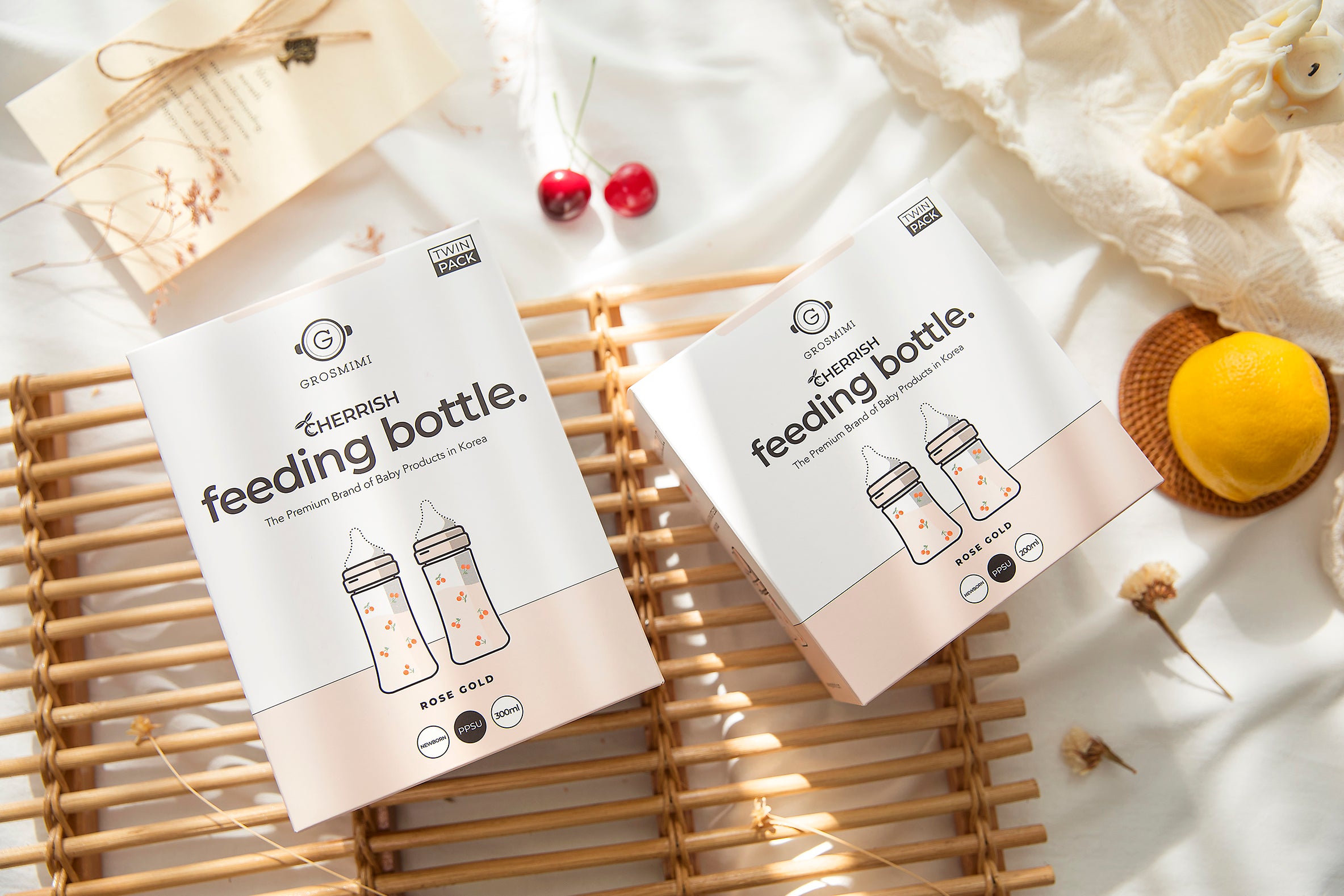 [Clearance] Cherrish Feeding Bottle Single Pack with Teat (Stage 1 / Stage 2)