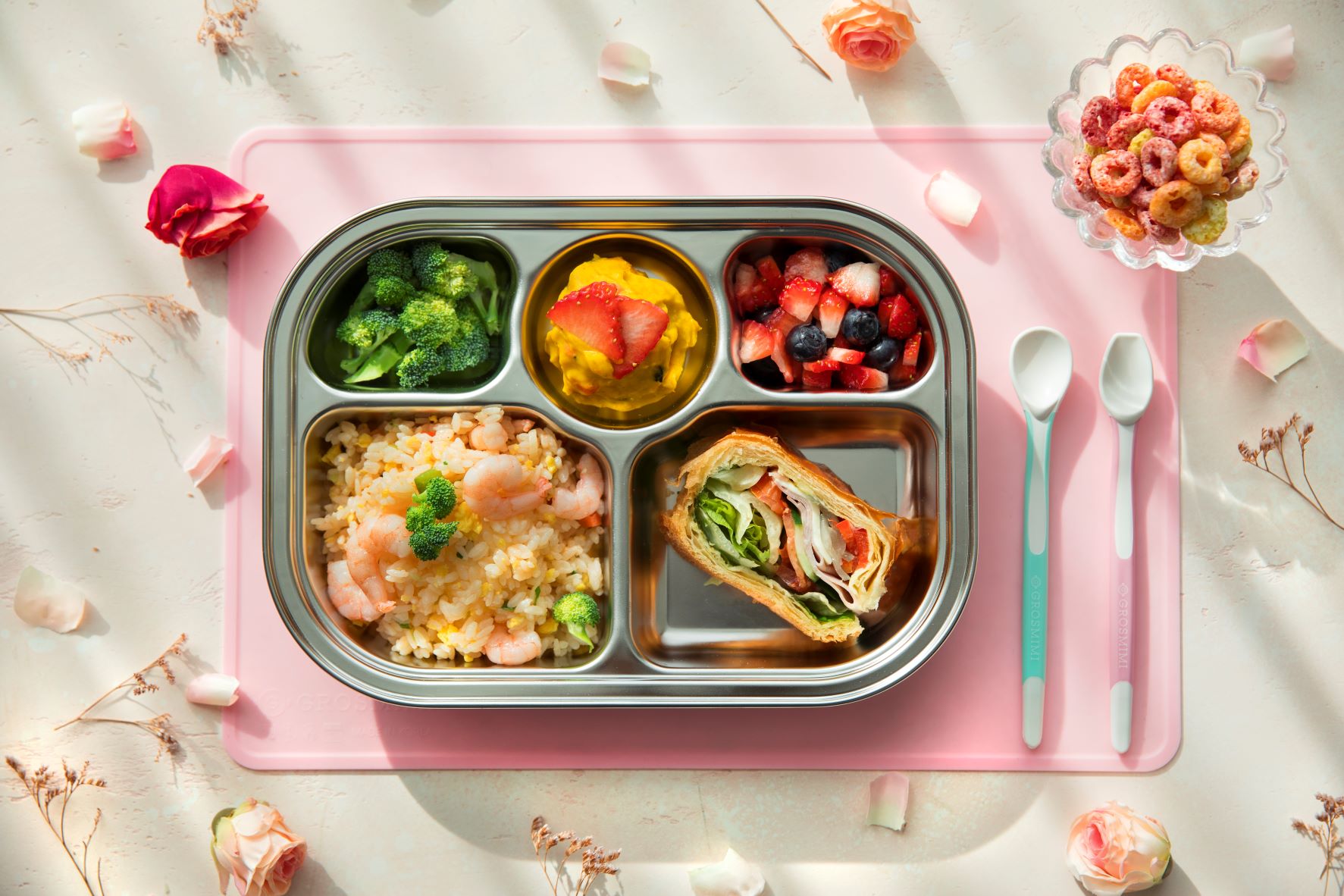 Stainless Steel Food Tray (5 Compartments)